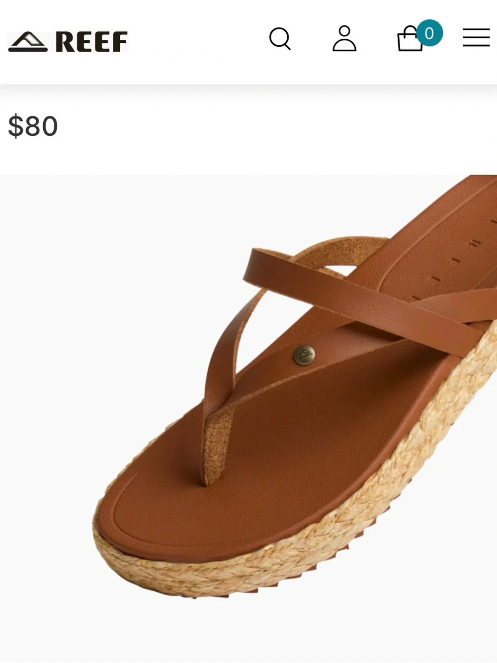 Reef Brown Espadrille Platform Thong Sandals - Picture 1 of 7